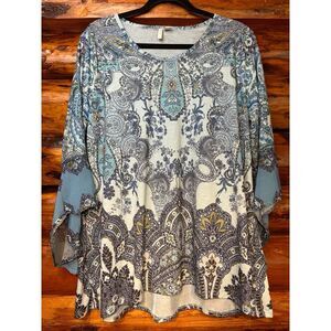 C EST‎ 1946 Paisley Print Blouse Size Large